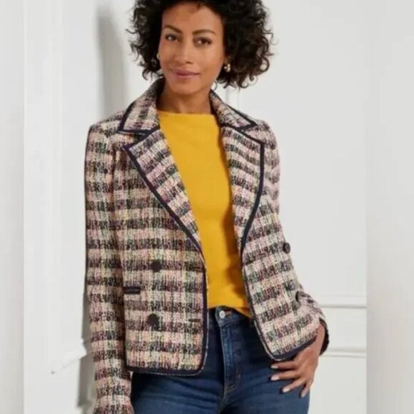 NWOT Talbots Cafe Tweed multicolor boucle’ preppy old money classic jacket - Picture 4 of 12